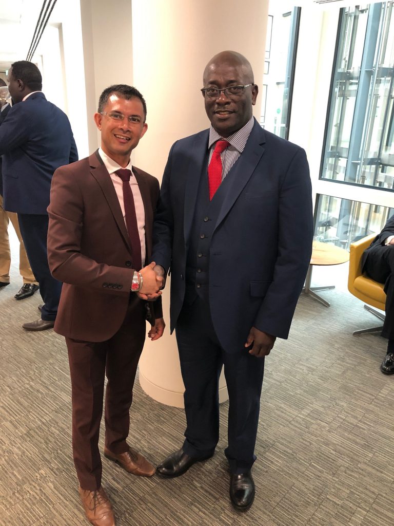 Dhiren Katwa with Kenya High Commissioner to UK HE Mr Manoah Esipisu